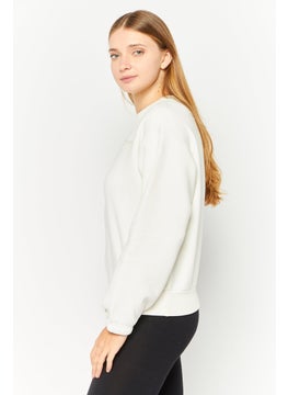 Champion Women Custom Fit Outdoor Sweatshirt, Off White  - Image 3