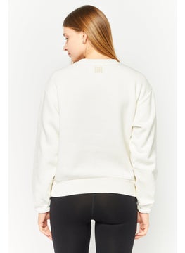 Champion Women Custom Fit Outdoor Sweatshirt, Off White  - Image 4