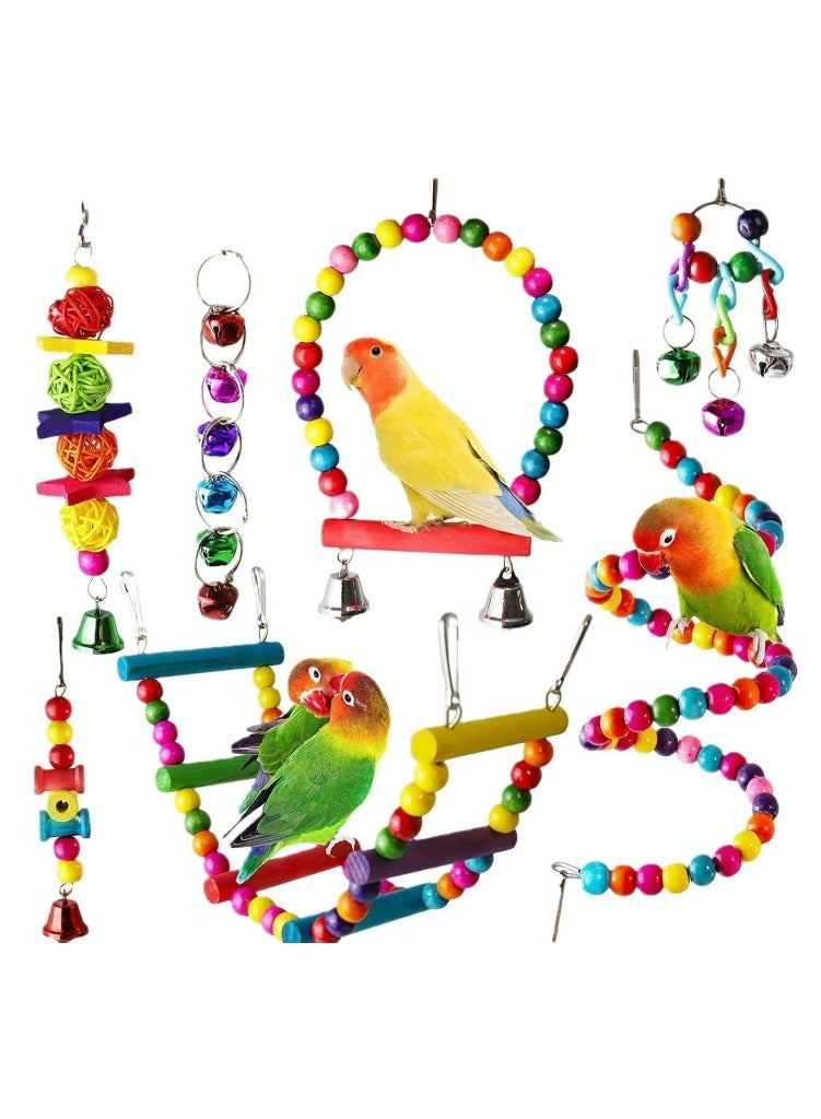 مجموعة مضغ البرج من 7 قطع مع أرجوحة جرس Multicolour - Image 1