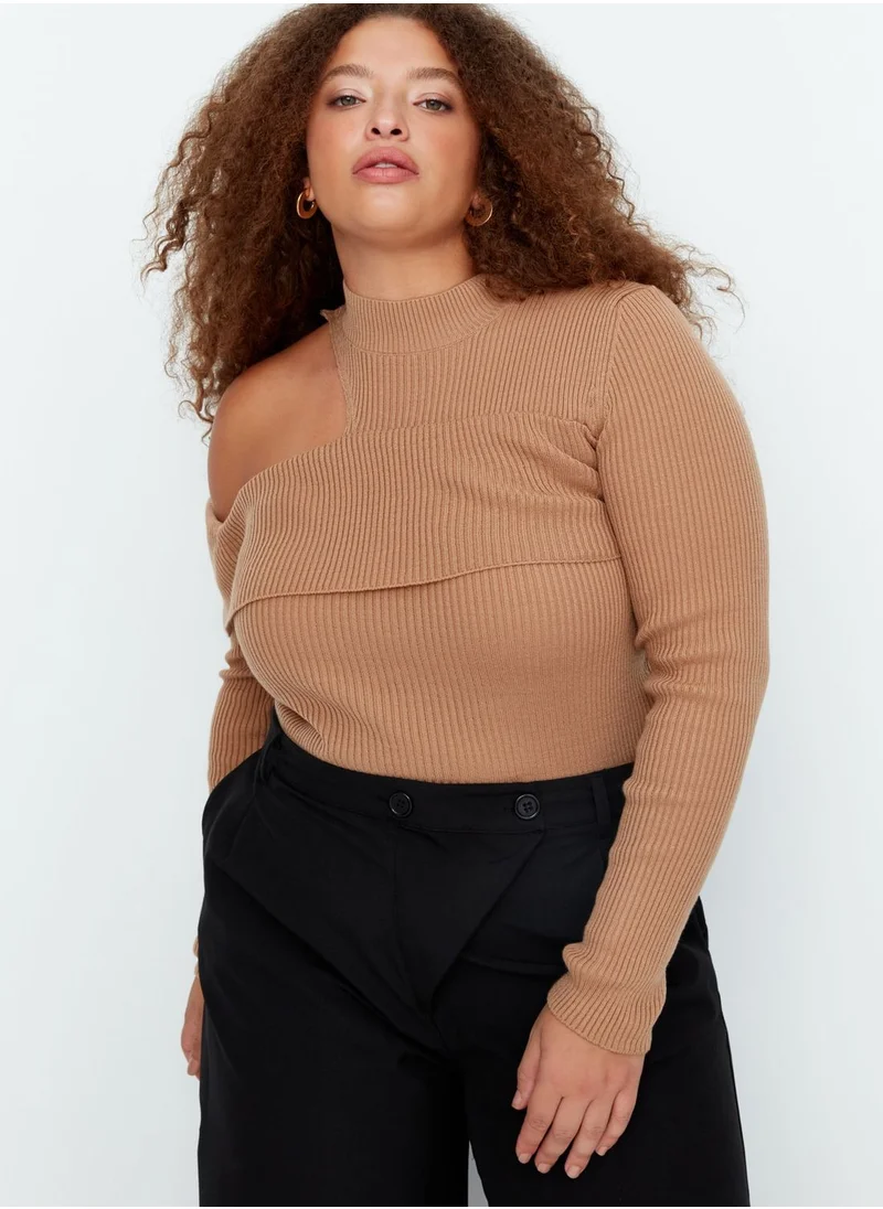 Trendyol Curve Ribbed Cut Out Sweater