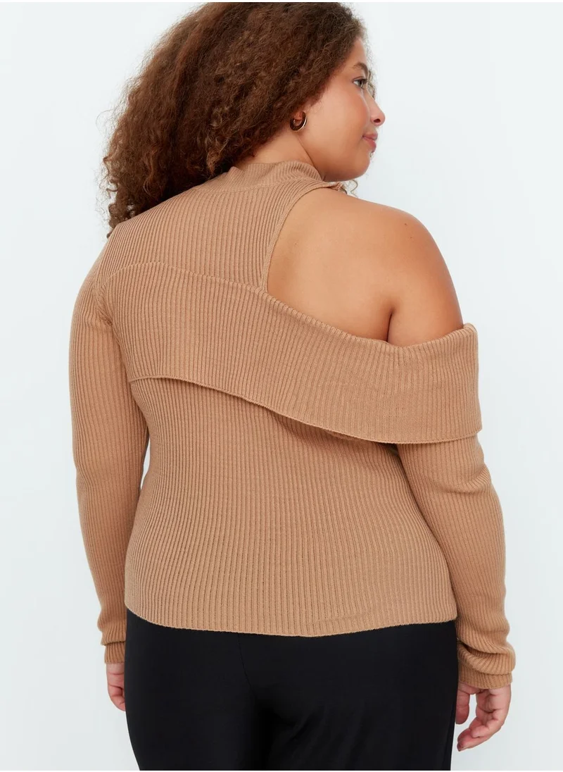 Trendyol Curve Ribbed Cut Out Sweater
