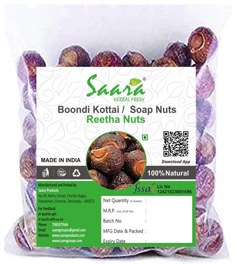SAARA : Soapnut l Boondi Kottai l Kumkudukaya, 100 gm - Image 1
