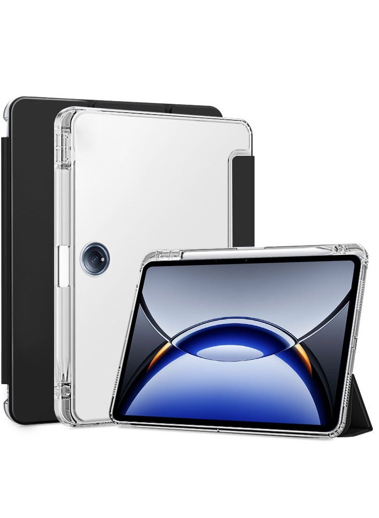 general Compatible with OPPO Pad 3 Pro 11.6 inch 2024 Case, TPU Slim Cover with Pencil Holder, Auto Wake/Sleep Smart Transparent Hard Back Stand Case