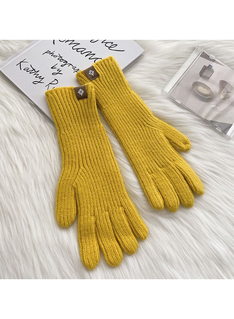 Loquat Solid Knit Gloves 