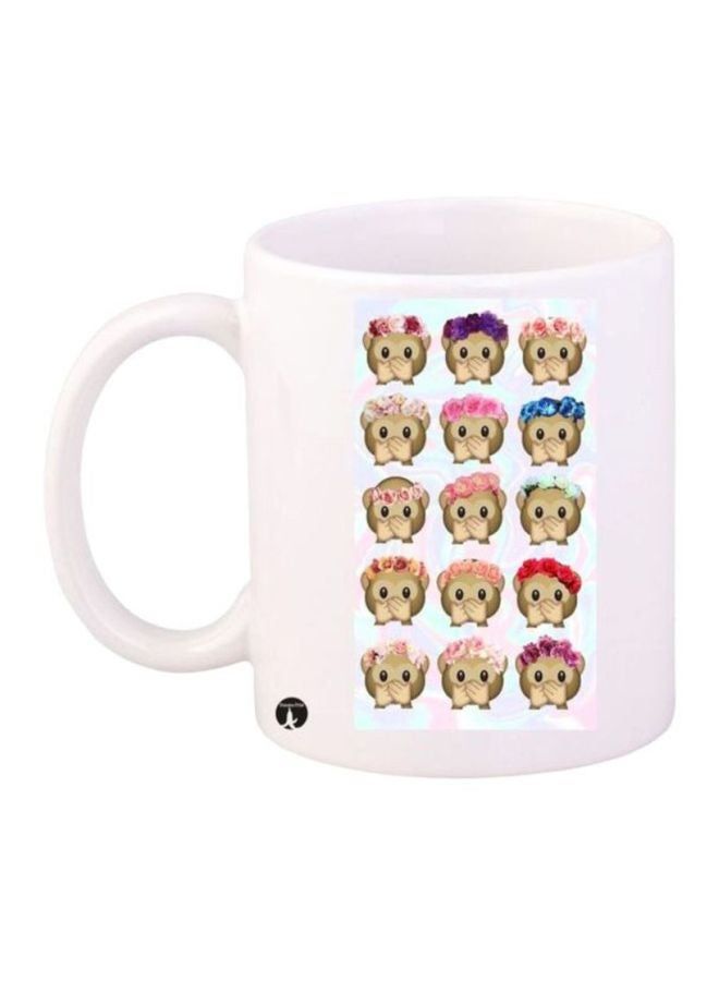 RKN Emoji Printed Coffee Mug White/Brown/Pink - Image 2