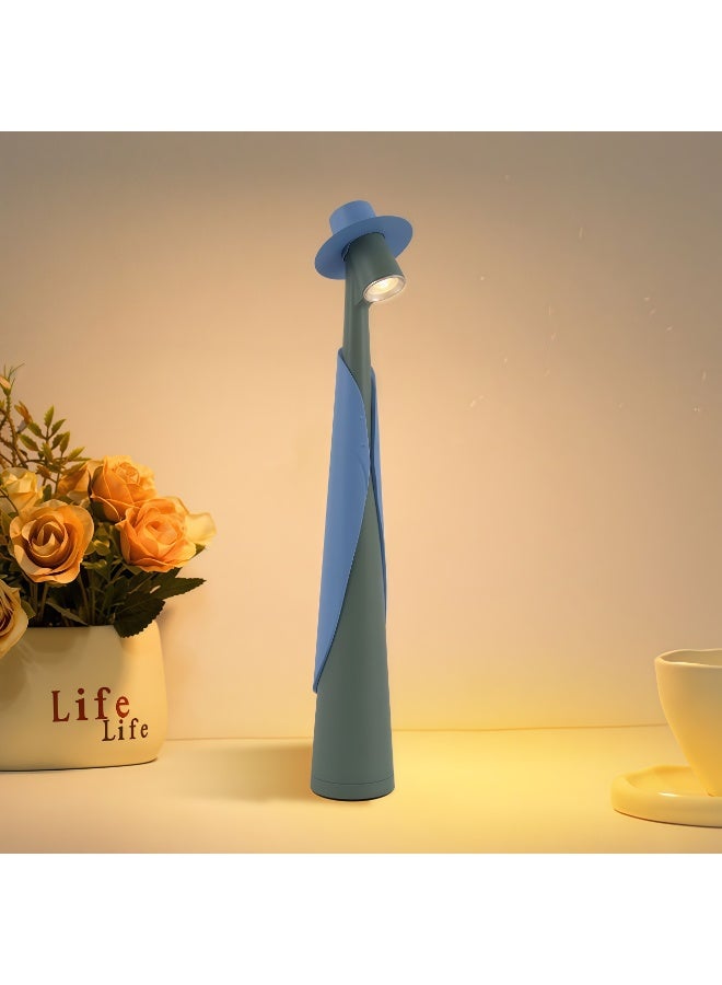 SKT Shiketro Italian Gentleman Rechargeable Table Lamp, a Luxurious Night Light for Bedside, Bar, or Dining Table (Blue) - Image 1
