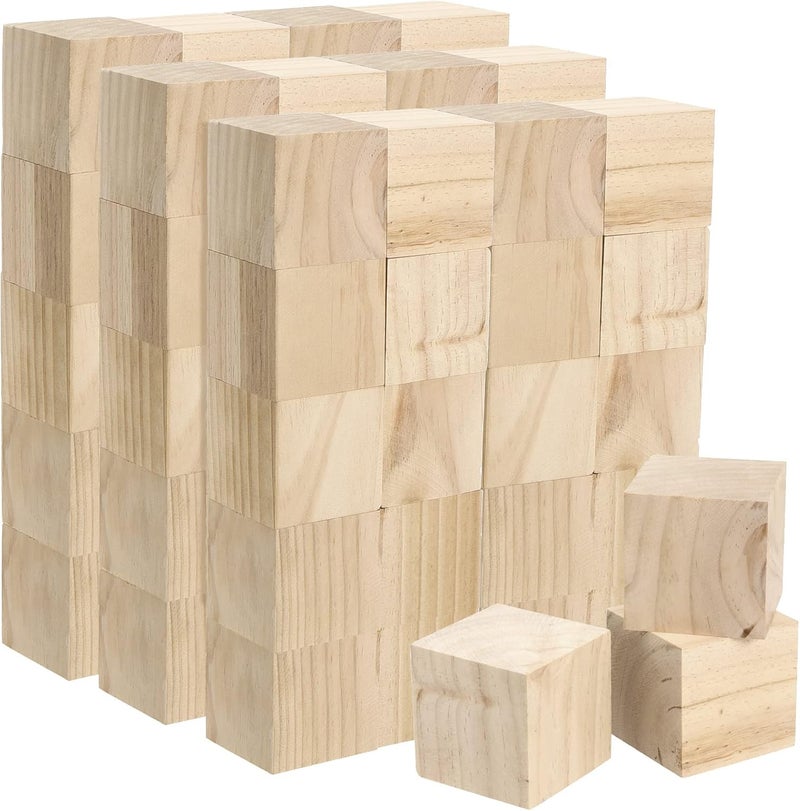JAPCHET 200 Pack Wooden Cubes 1 Inch Unfinished Square Wooden Cubes Wood Blocks Natural Blank Wood Blocks for DIY Crafts Puzzle Making Painting Carving - Image 1