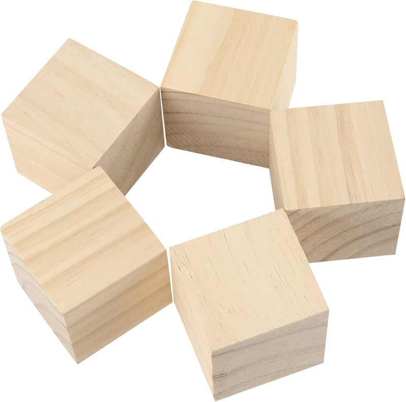 JAPCHET 200 Pack Wooden Cubes 1 Inch Unfinished Square Wooden Cubes Wood Blocks Natural Blank Wood Blocks for DIY Crafts Puzzle Making Painting Carving - Image 4