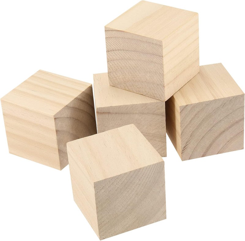 JAPCHET 200 Pack Wooden Cubes 1 Inch Unfinished Square Wooden Cubes Wood Blocks Natural Blank Wood Blocks for DIY Crafts Puzzle Making Painting Carving - Image 5