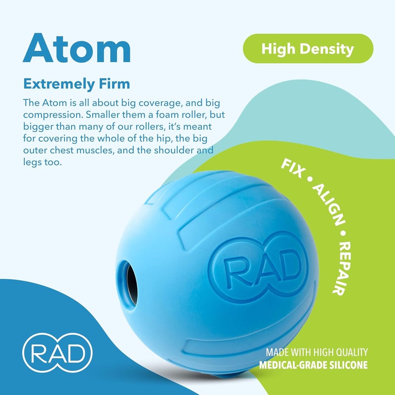RAD Atom  Extra Firm Yoga Deep Tissue Massage Ball  Myofascial Release Ball for Back Pain Shoulders Glutes Hamstrings Traps  Pecs  Trigger Point  Mobility Therapy - Image 2