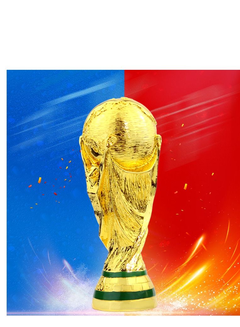 World Cup Football Trophy Gold/Green 13cm - Image 1