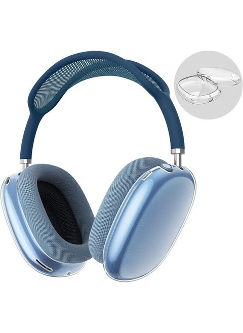 For 2024 Airpods Max2 Protective Case Apple Head-mounted Airpodsmax Earmuff Case-Color:Transparent Blue-Model:airpods Max
