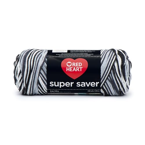 RED HEART E300.0932 Super Saver Yarn, Zebra Print - Image 1
