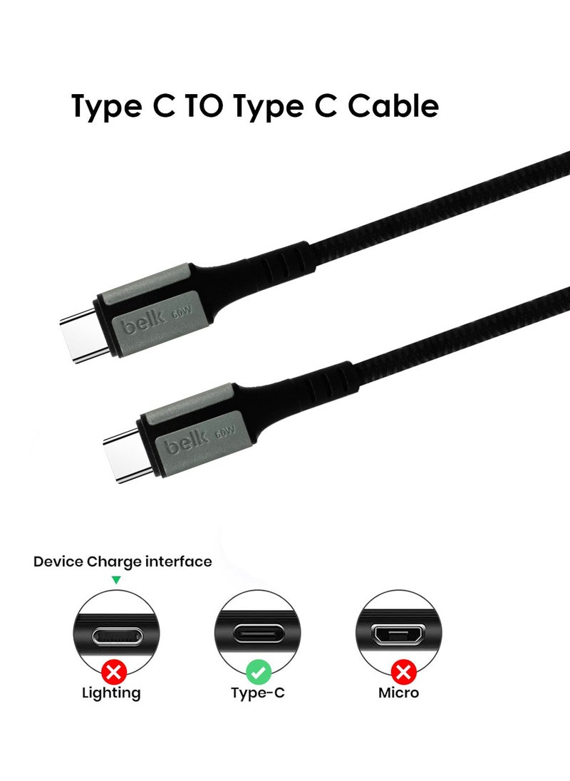 بيلك - كابل شحن سريع 60 وات C-Typ من Belk بطول 300 سم BL-S13 - Image 1