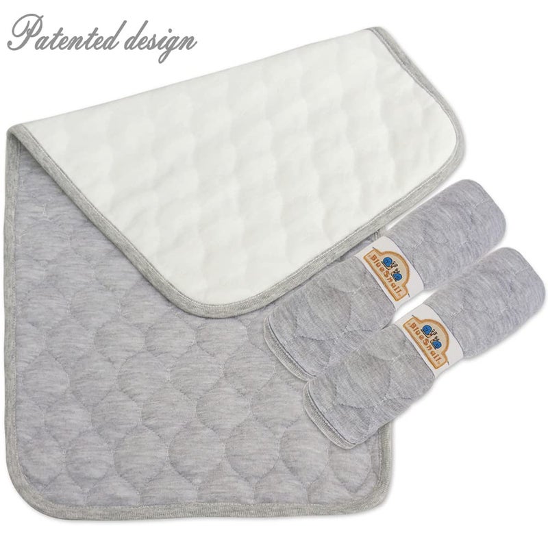 BlueSnail Quilted Thicker Waterproof Changing Pad Liners 3 Count(Gray 13” x 27”) - Image 3