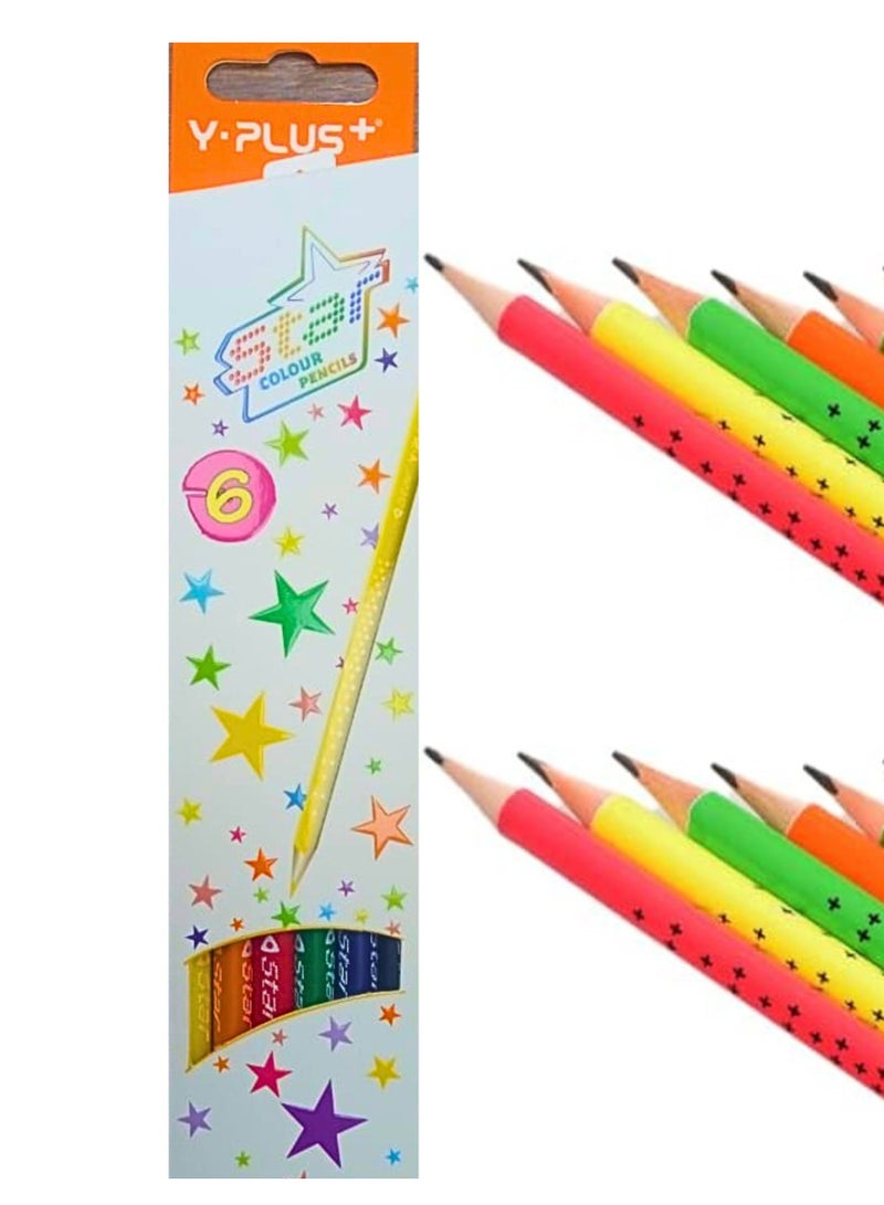 YPlus Star Color Pencil (Pack of 6 Pieces) - Image 2