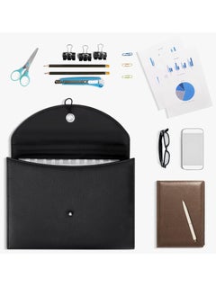 Excefore A4 Envelope File Holder, Waterproof Document Bag, Lightweight PU Leather Multifunction Portfolio, Document File Folder, File Organizer Storage Case for Paper Document Tablet Case  - Image 5