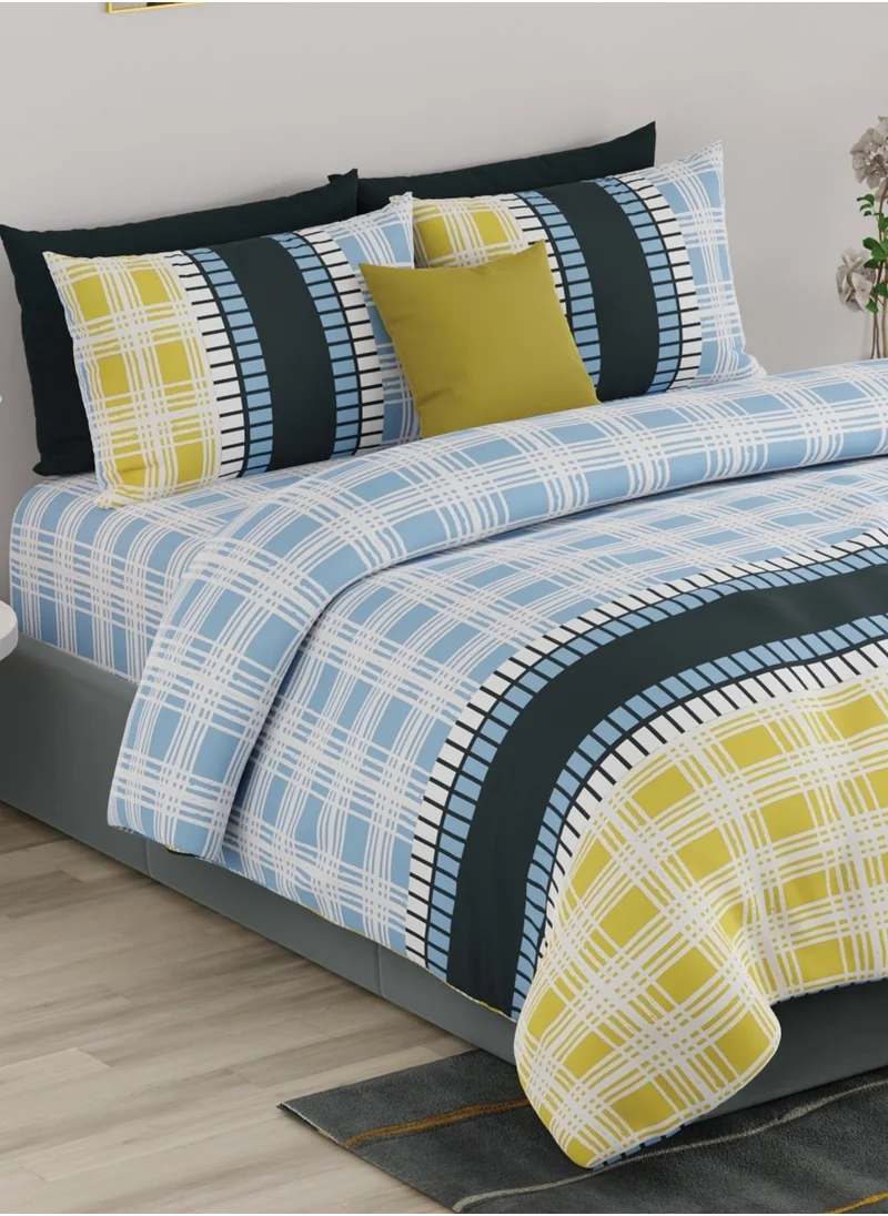 يونايتد كولورز أوف بينتيون United Colors of Benetton Rainbow 210 TC Super King Bedsheet with 2 Pillow covers Multi