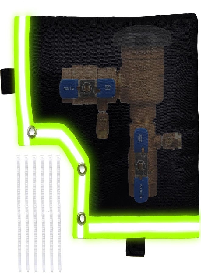 WNATN Insulated Backflow Cover - 13" W x 12" H, Winter Freeze Protection, Sprinkler Valve Protection Pouch (Black) - Image 1