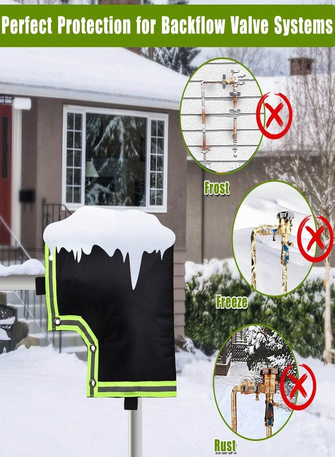 WNATN Insulated Backflow Cover - 13" W x 12" H, Winter Freeze Protection, Sprinkler Valve Protection Pouch (Black) - Image 2