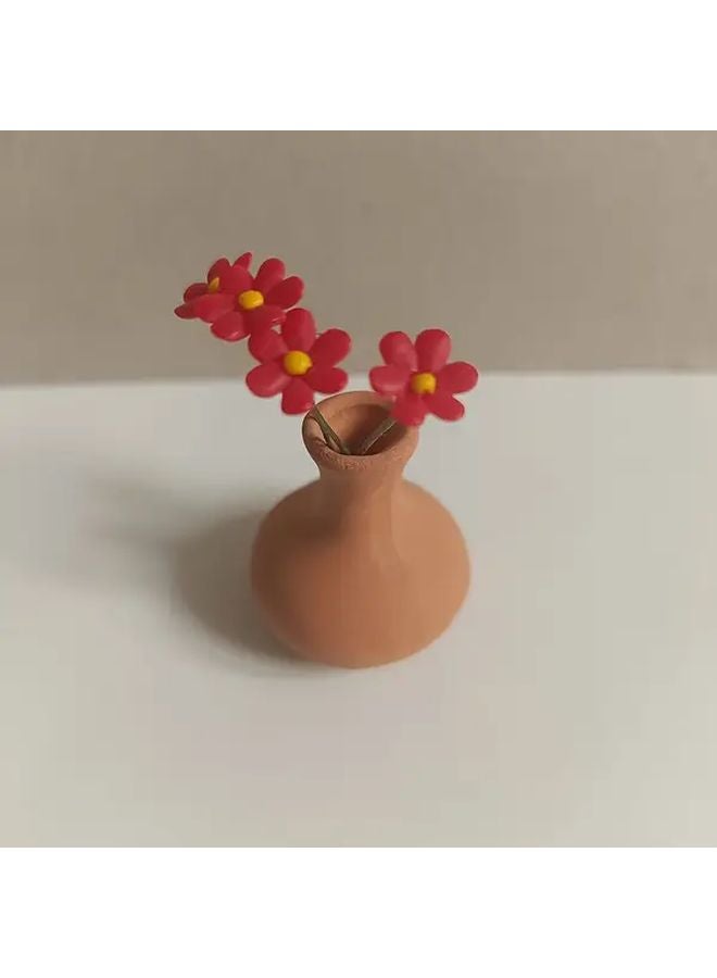 Miniature Vintage Terracotta Vase Model 3 060 Small Plant Pot For Dollhouse Office Decor - Image 5