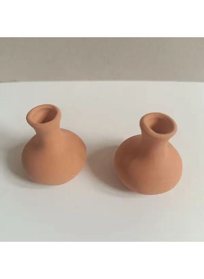 Miniature Vintage Terracotta Vase Model 3 060 Small Plant Pot For Dollhouse Office Decor - Image 4