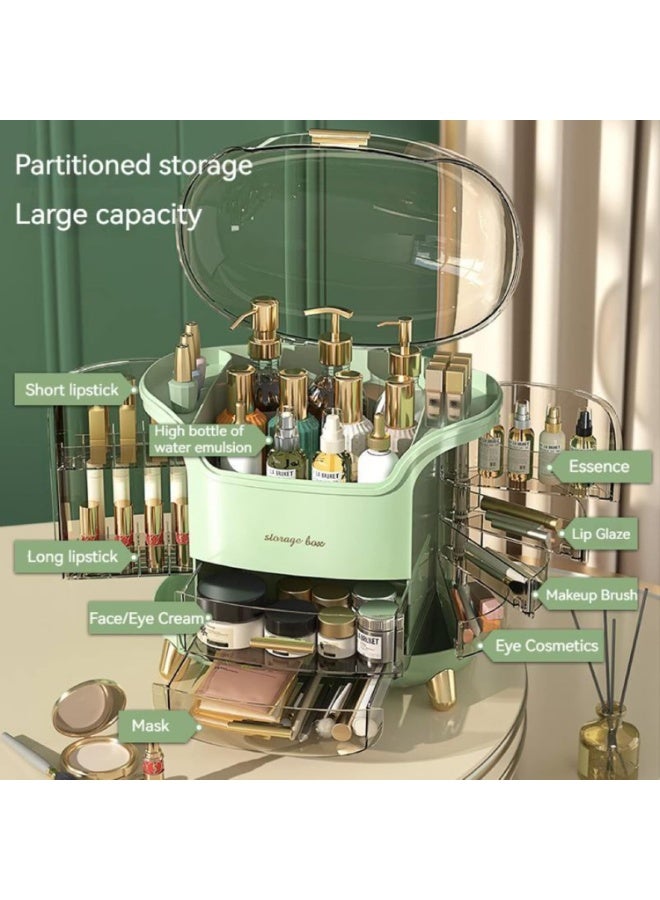 منظم مكياج، صندوق تخزين مستحضرات التجميل - رتّبي مستحضرات التجميل والمجوهرات بسهولة، منظم مستحضرات التجميل، صندوق تخزين المكياج، منظمات العناية بالبشرة لطاولة الزينة، تصميم شفاف لسهولة الرؤية - Image 5