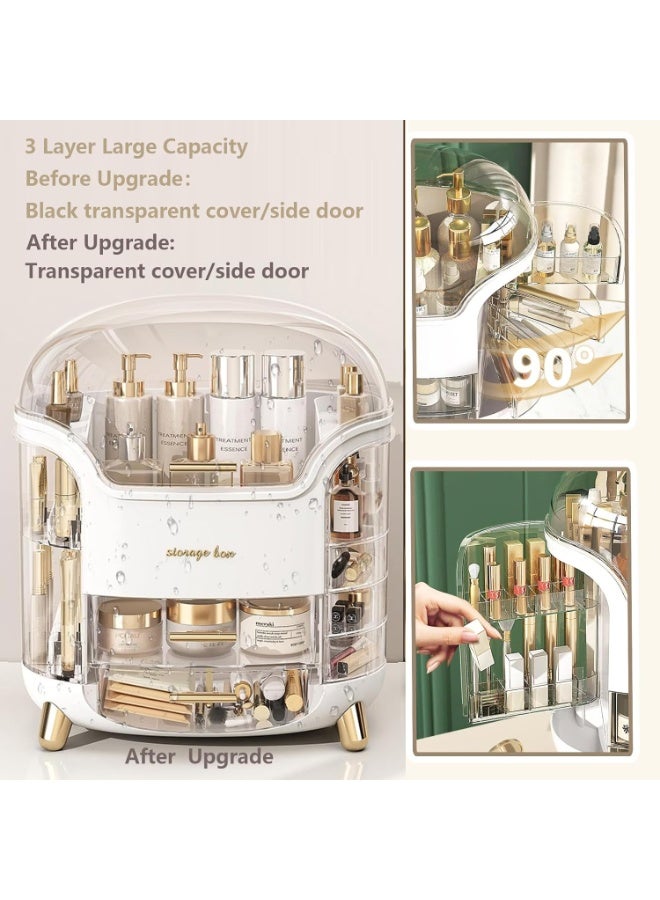 منظم مكياج، صندوق تخزين مستحضرات التجميل - رتّبي مستحضرات التجميل والمجوهرات بسهولة، منظم مستحضرات التجميل، صندوق تخزين المكياج، منظمات العناية بالبشرة لطاولة الزينة، تصميم شفاف لسهولة الرؤية - Image 4