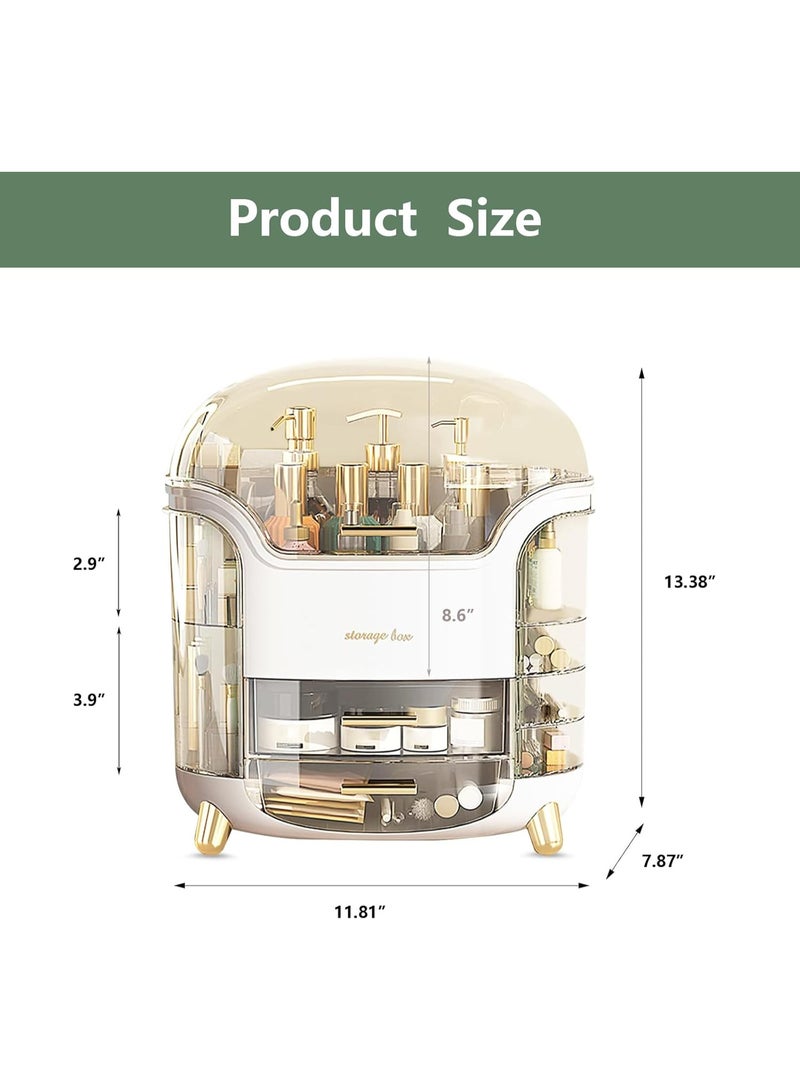 منظم مكياج، صندوق تخزين مستحضرات التجميل - رتّبي مستحضرات التجميل والمجوهرات بسهولة، منظم مستحضرات التجميل، صندوق تخزين المكياج، منظمات العناية بالبشرة لطاولة الزينة، تصميم شفاف لسهولة الرؤية - Image 3