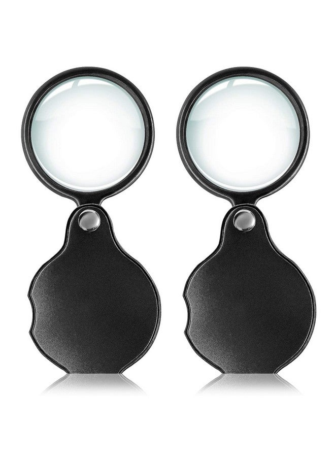 Wapodeai 2Pcs 10X Small Pocket Magnify Glass Apply To Reading Science Jewelry Hobbies Books - Image 1