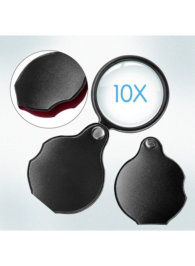Wapodeai 2Pcs 10X Small Pocket Magnify Glass Apply To Reading Science Jewelry Hobbies Books - Image 4