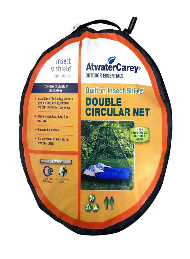 Carey Double Circular Bed Mosquito Net Treated With Insect Shield Permethrin Bug Repellent, Green Bed Net, One Size