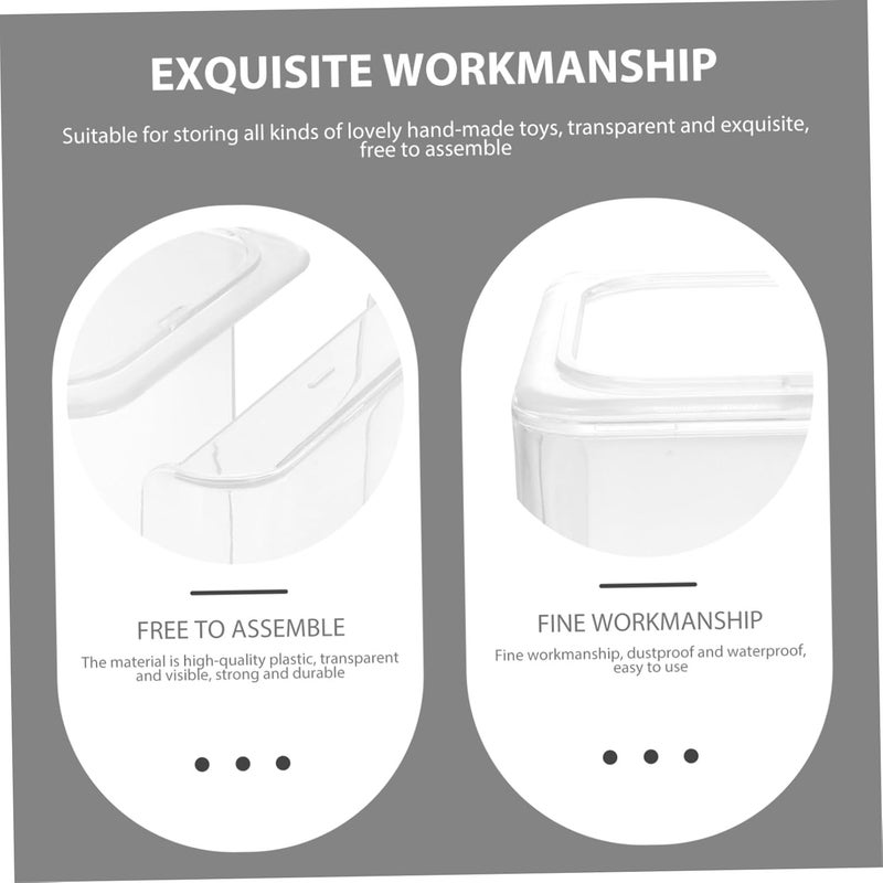 Alipis 6pcs Display Case Trading Card Storage Box Sturdy Craft Organizer Bin Lids - Image 4