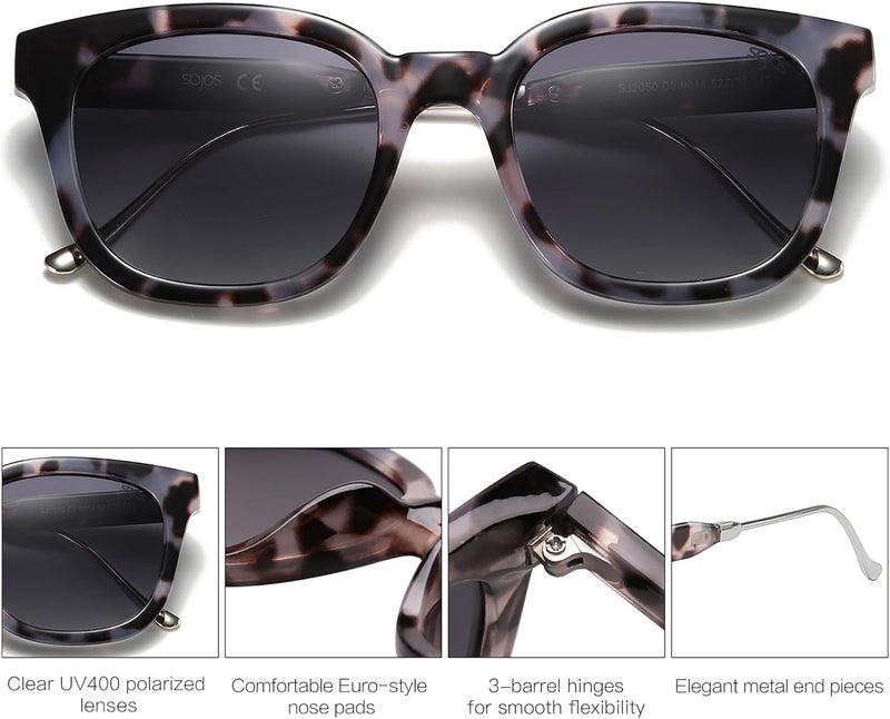 Sojos Classic Square Polarized Sunglasses Womens Mens Retro Trendy UV400 Sunnies SJ2050 - Image 4