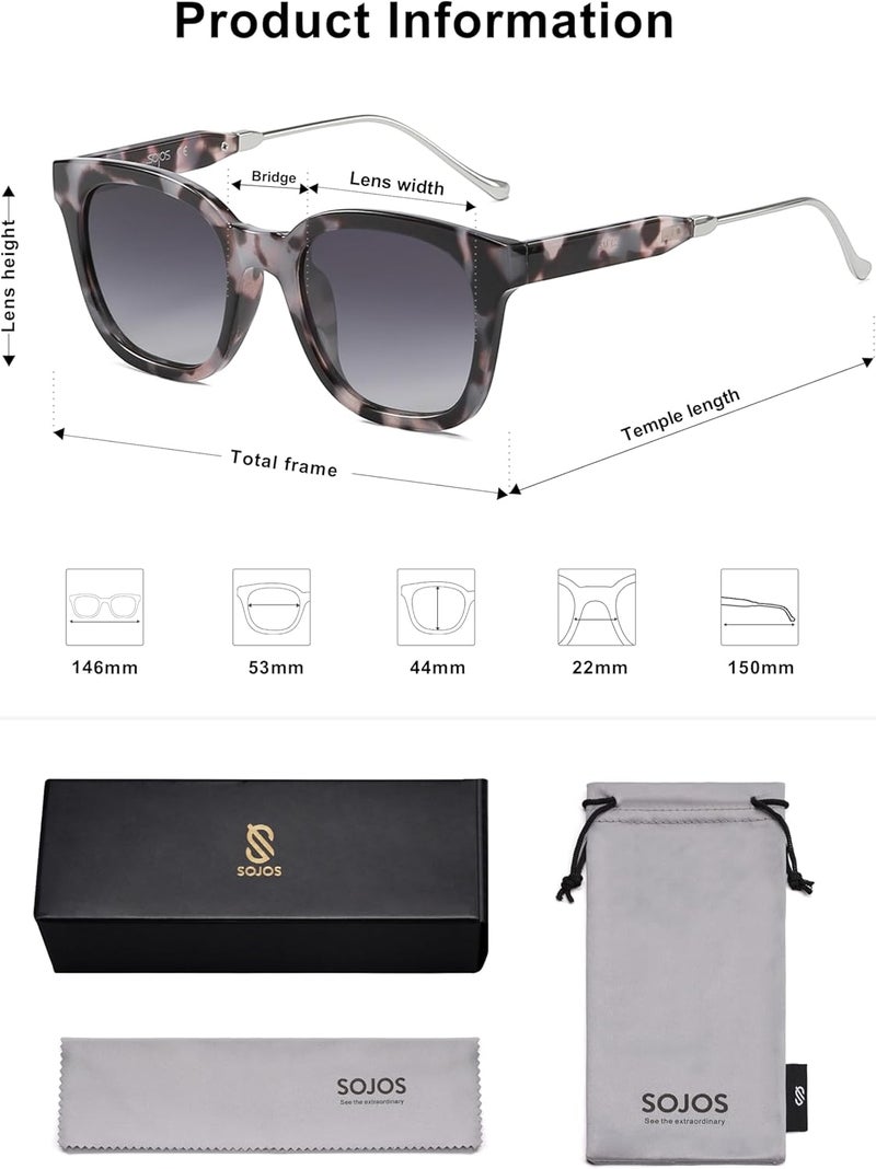 Sojos Classic Square Polarized Sunglasses Womens Mens Retro Trendy UV400 Sunnies SJ2050 - Image 5