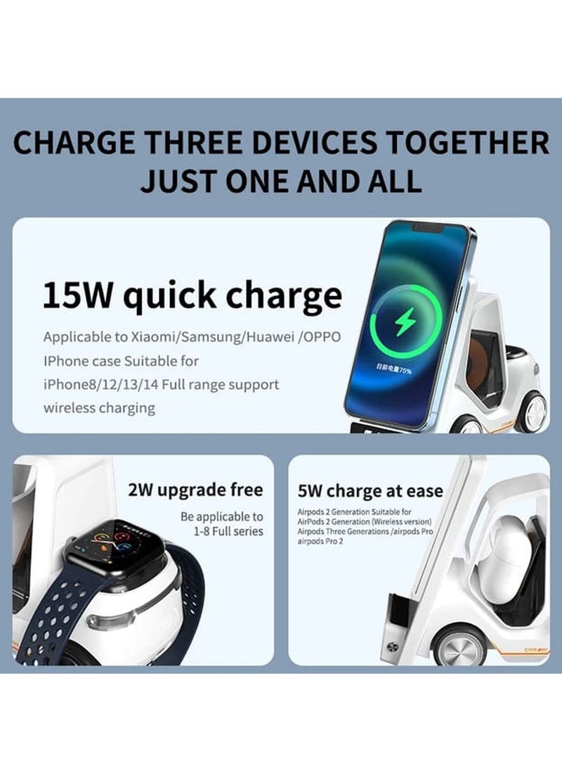 FEND - Fend Truck Design Multi Functional Fast Wireless Charger Dock Station For Smart Phones Smart Watches and Other Wireless Charging Supporting Devices - Image 1