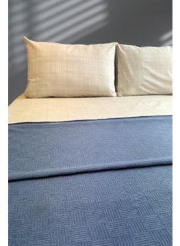 Alla Turca Double Natural Cotton Pike Set Indigo  - Image 2