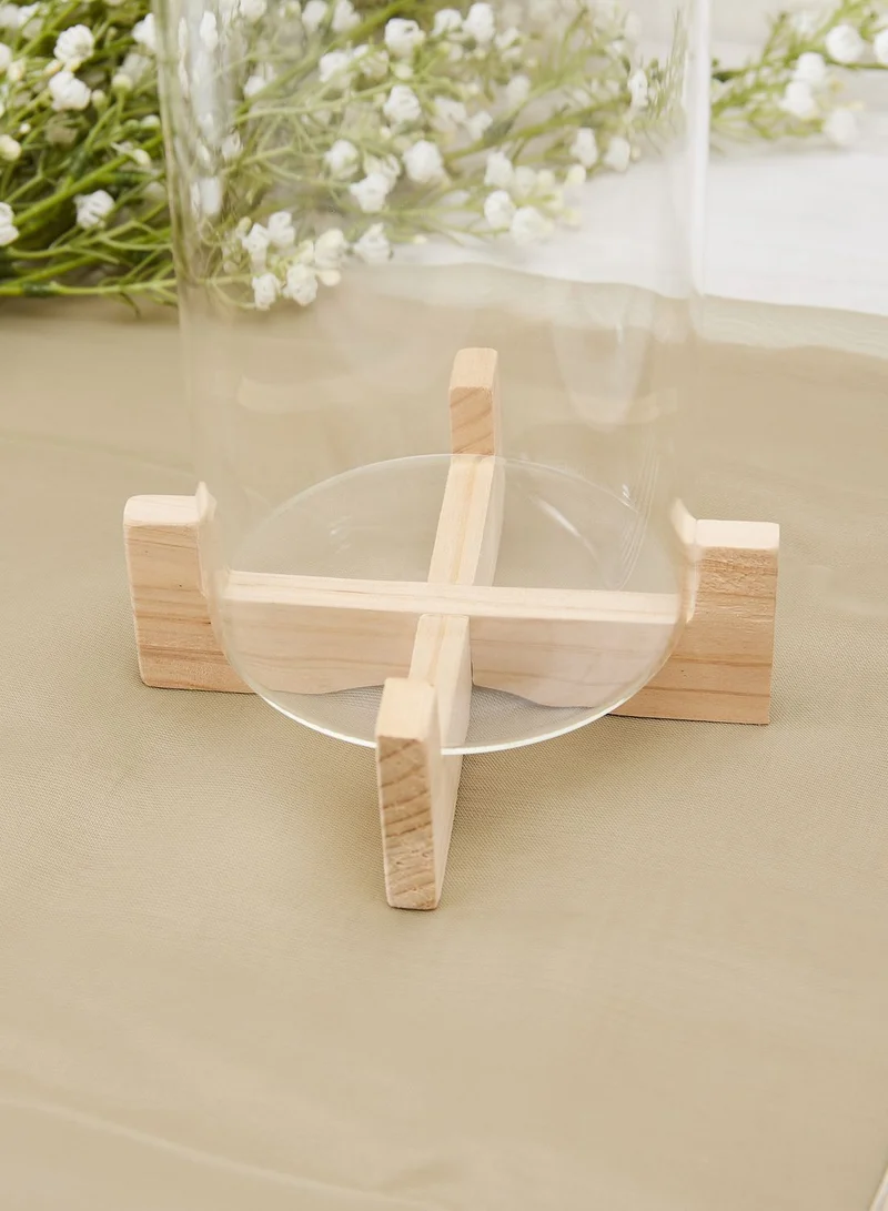 Ginger Ray Table Decor - Glass And Wooden Candle Holder