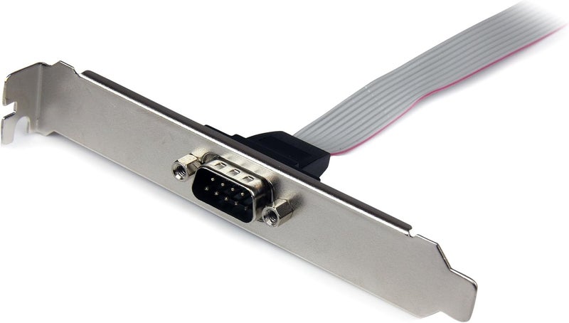 Star Tech .com 16in (40cm) 9 Pin Serial Male to 10 Pin Motherboard Header Slot Plate - motherboard Serial Port Adapter (PLATE9M16), Gray - Image 3