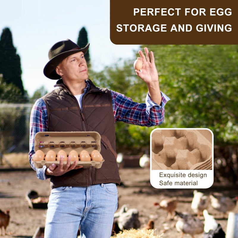 DecarDamai 24-Pack Bulk Empty Egg Cartons for Storage, 12-Count Natural Paper Pulp Reusable & Sturdy Design (Egg Storage Containers) - Image 5