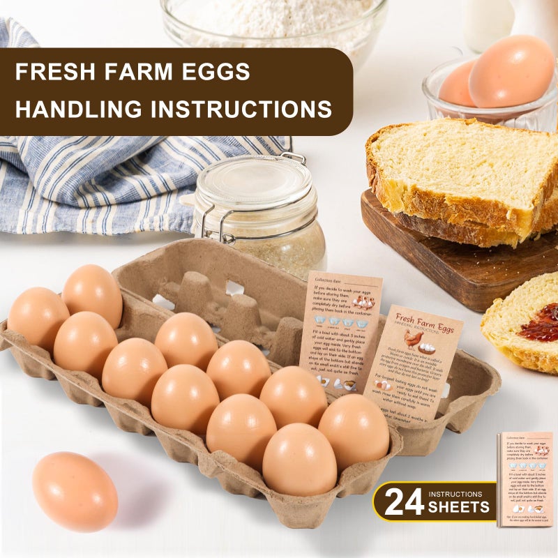 DecarDamai 24-Pack Bulk Empty Egg Cartons for Storage, 12-Count Natural Paper Pulp Reusable & Sturdy Design (Egg Storage Containers) - Image 4