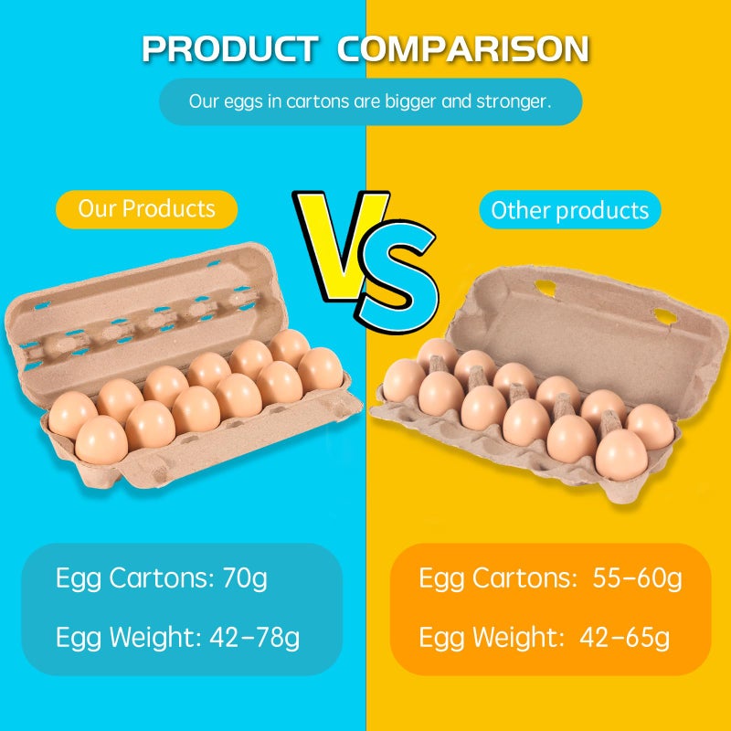 DecarDamai 24-Pack Bulk Empty Egg Cartons for Storage, 12-Count Natural Paper Pulp Reusable & Sturdy Design (Egg Storage Containers) - Image 3