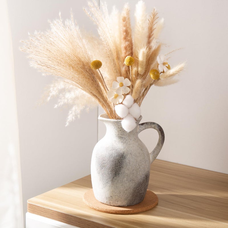 Magclay Ceramic Rustic Vase with Handle, Decorative Jug Pitcher, Terracotta Stone Vase for Decor Living Room, Vintage Home Decor, Natural - Image 5