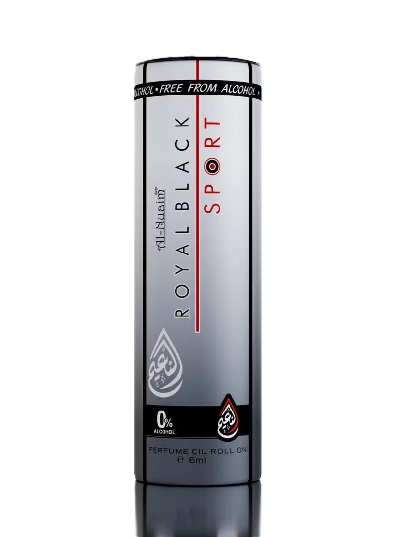 أل نواعم عطر النعيم باريل سيريز رويال بلاك سبورت أتار رول أون زيت عطري 6 مل | عطر مركز خالٍ من الكحول للرجال والنساء | رائحة منعشة تدوم طويلاً بنفحات مائية خشبية مسكية | زيت عطري عربي فاخر بحجم الجيب - Image 3