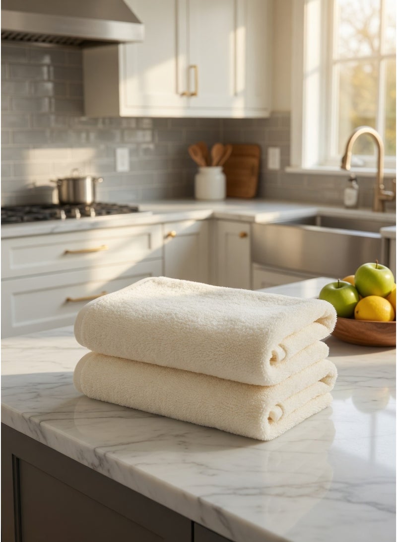 Notte Bianca 2 Peaces  Hand Towel 40X60 Off White Soft Excellent Absorbing 500 Gsm - Image 1