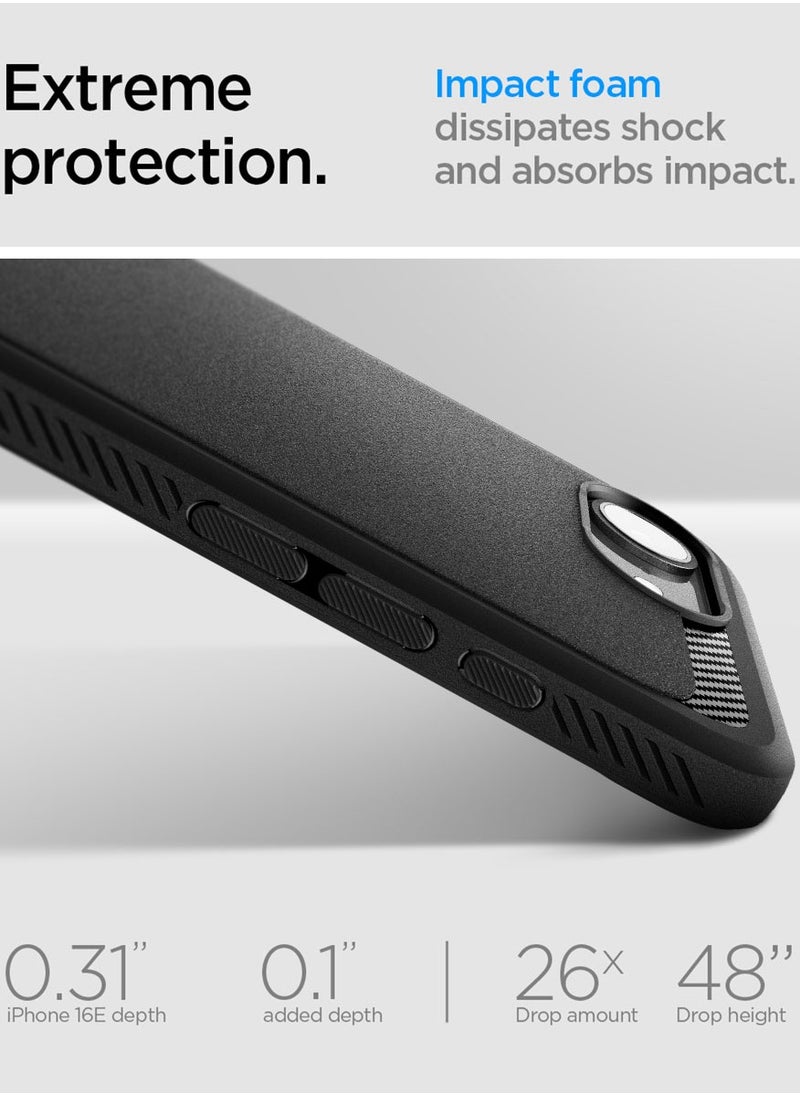 Spigen Rugged Armor MagFit iPhone 16E Case Cover with MagSafe and Carbon Fiber Textures (2025) - Matte Black  - Image 5
