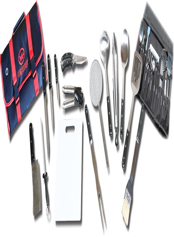 King Kooker 1660 16-Piece Stainless-Steel Tailgating Utensil Set With Carrying Case - Image 1