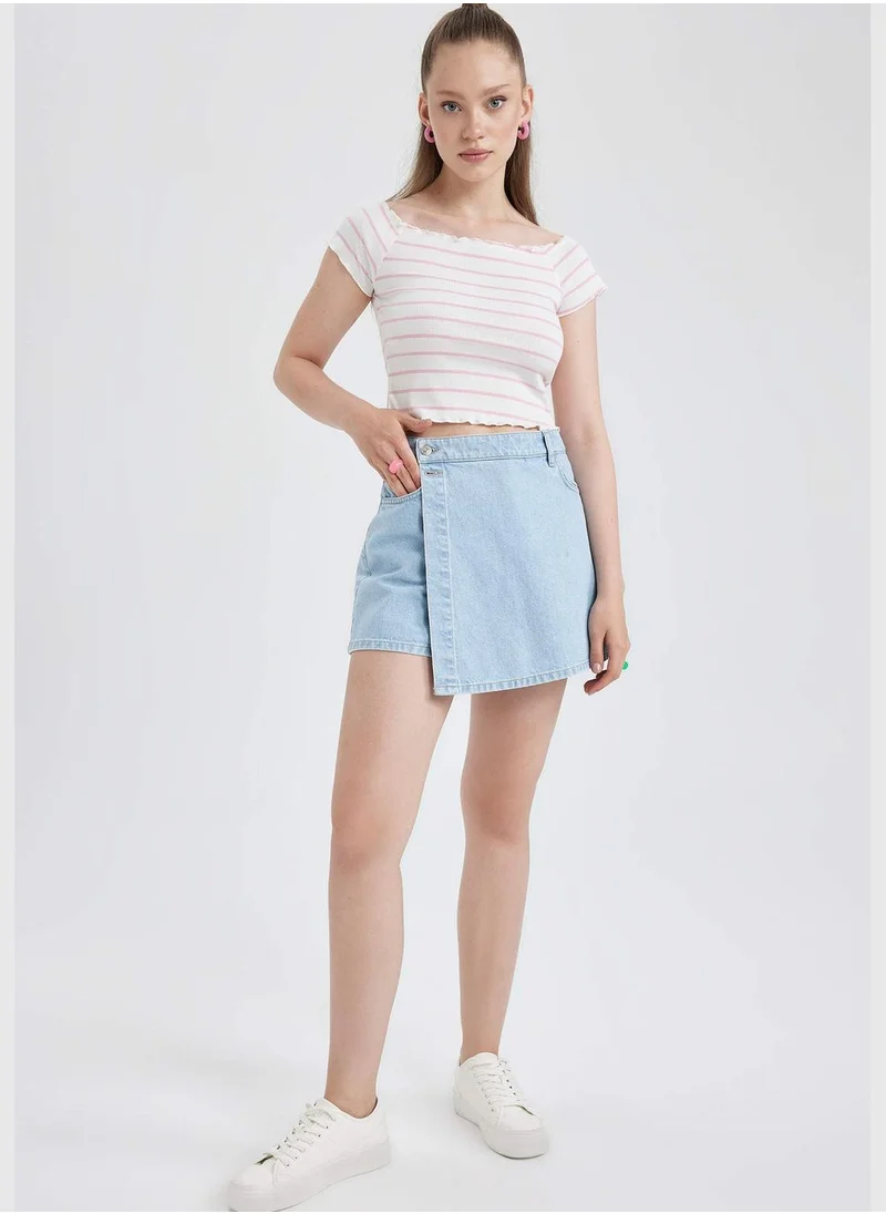 ديفاكتو Woman Knitted Short Sleeve T-Shirt