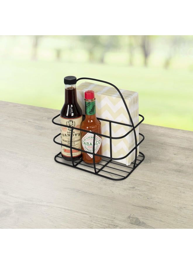 Spectrum Diversified Condiment Caddy/Napkin Holder, Black, Condiment Holder Table Stand Caddy - Image 2