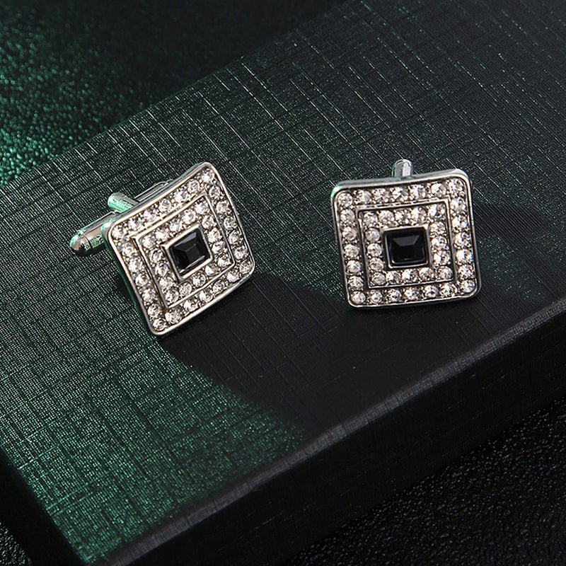 2 Pairs Rhinestones Nails Men's Shirt Button Trendy Jewelry - Image 3